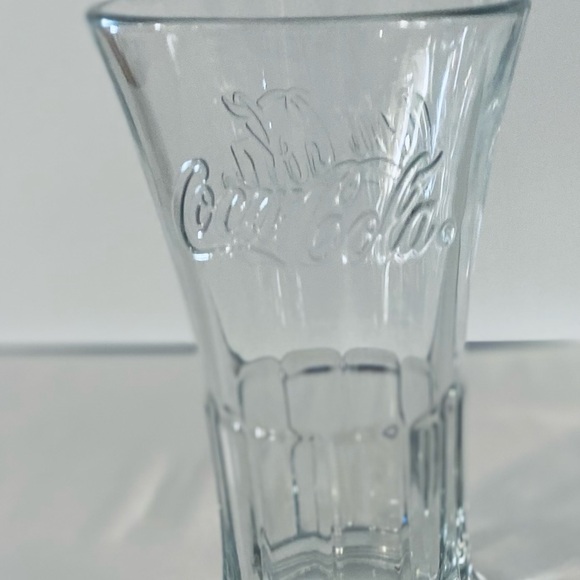 Vtg Set of 2 Libbey Coca-Cola Flared 16oz Clear Glass 6" Tumbler Cups Coke - Picture 4 of 6